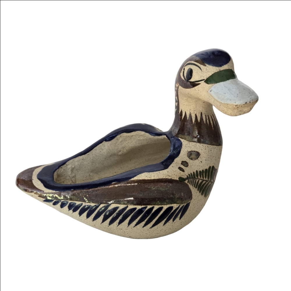 Vintage‎ Mexican Tonala Clay Duck Planter